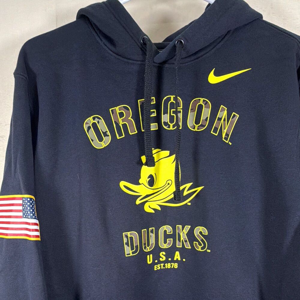 Nike Oregon Ducks Hoodie Mens XL Salute to Service Black Yellow Camo USA